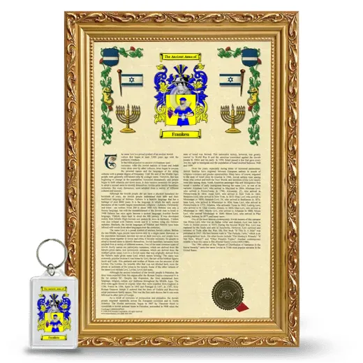Franken Framed Armorial History and Keychain - Gold