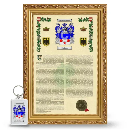 Freiberg Framed Armorial History and Keychain - Gold