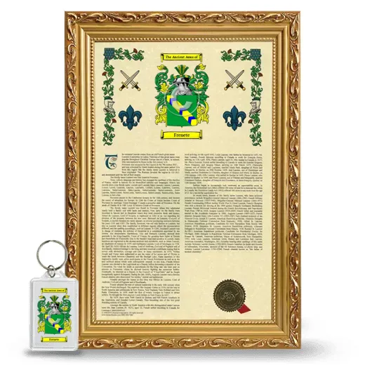 Frenete Framed Armorial History and Keychain - Gold