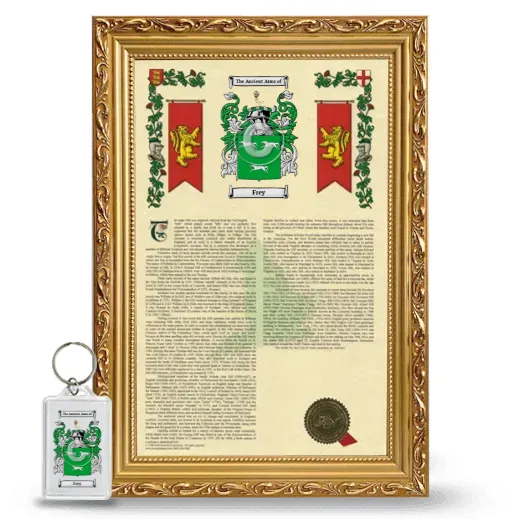 Frey Framed Armorial History and Keychain - Gold