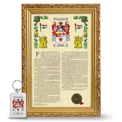Friderick Framed Armorial History and Keychain - Gold