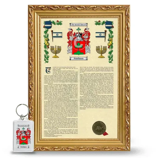 Frischman Framed Armorial History and Keychain - Gold