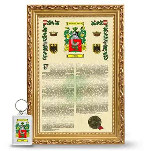 Fritch Framed Armorial History and Keychain - Gold