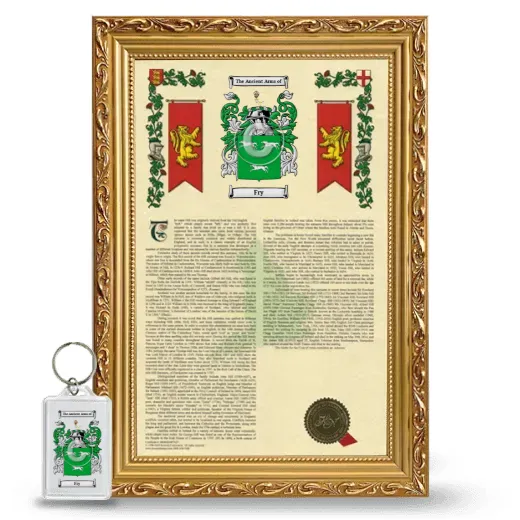Fry Framed Armorial History and Keychain - Gold