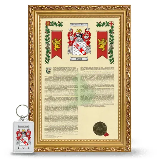 Fugler Framed Armorial History and Keychain - Gold