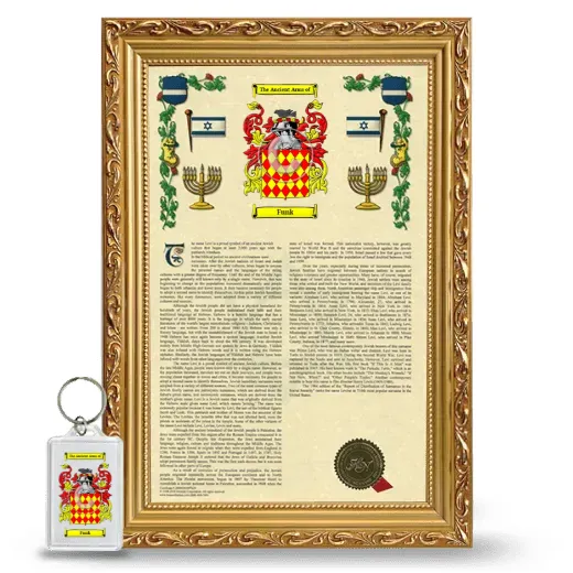 Funk Framed Armorial History and Keychain - Gold
