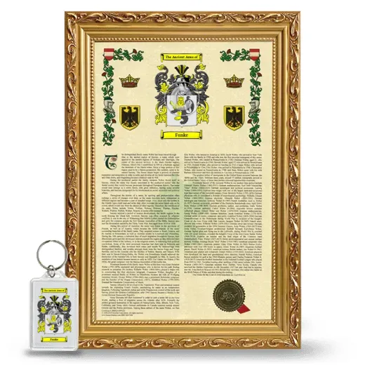 Funke Framed Armorial History and Keychain - Gold