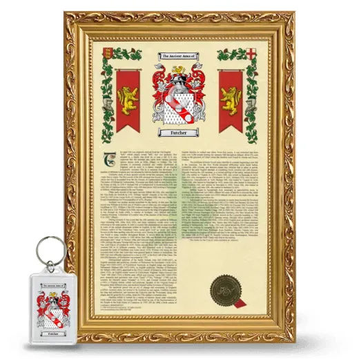 Futcher Framed Armorial History and Keychain - Gold