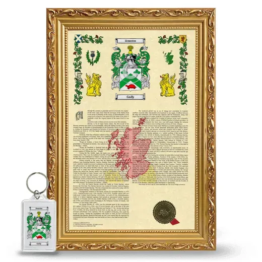 Gady Framed Armorial History and Keychain - Gold