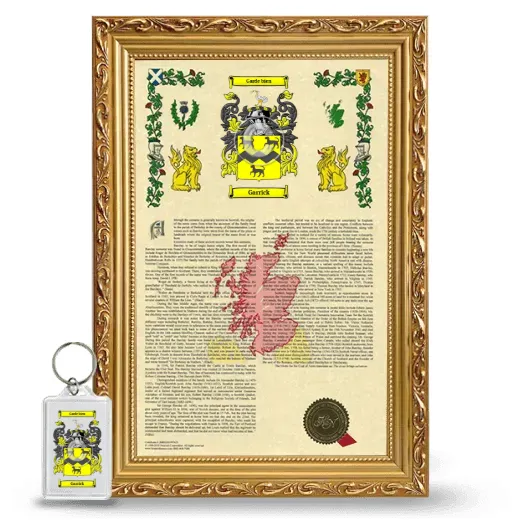 Garrick Framed Armorial History and Keychain - Gold