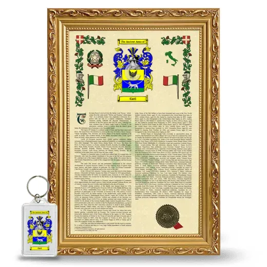 Gati Framed Armorial History and Keychain - Gold