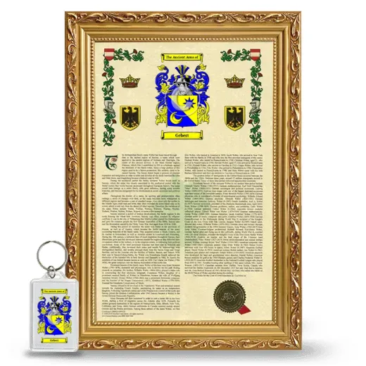 Gebert Framed Armorial History and Keychain - Gold