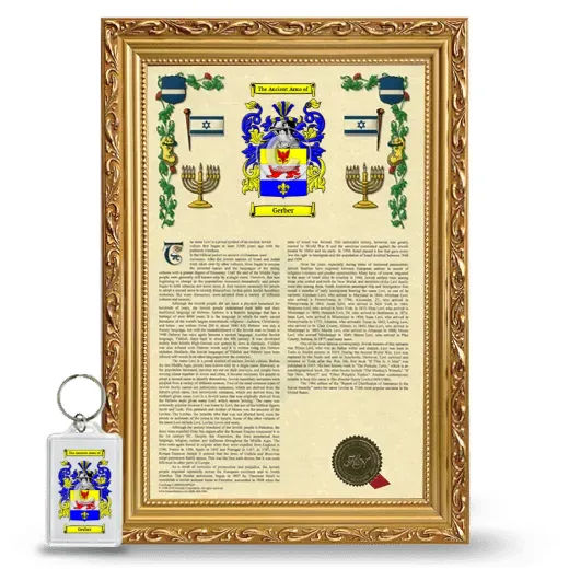 Gerber Framed Armorial History and Keychain - Gold