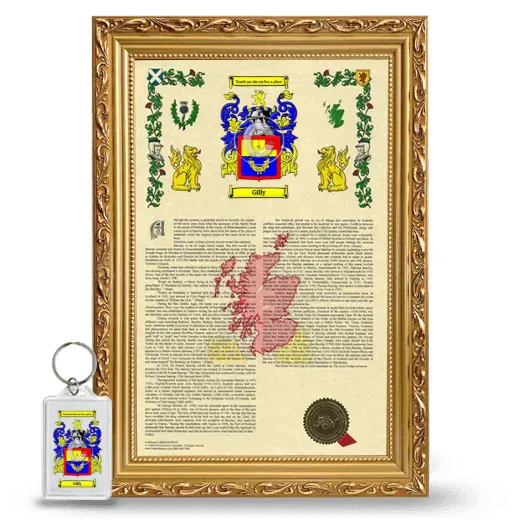 Gilly Framed Armorial History and Keychain - Gold