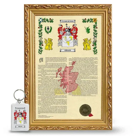 Gilreath Framed Armorial History and Keychain - Gold
