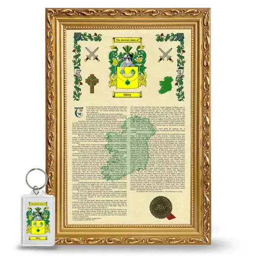 Glery Framed Armorial History and Keychain - Gold