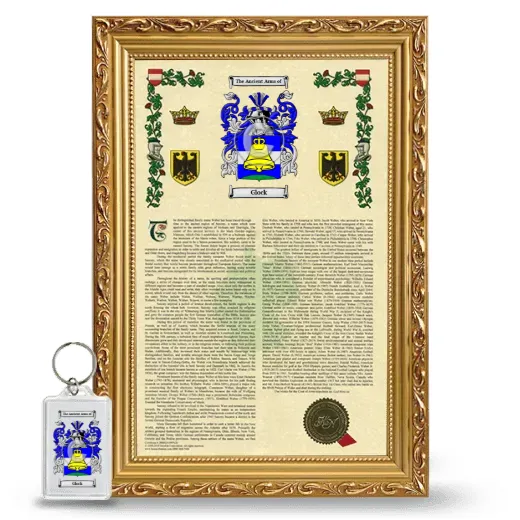 Glock Framed Armorial History and Keychain - Gold
