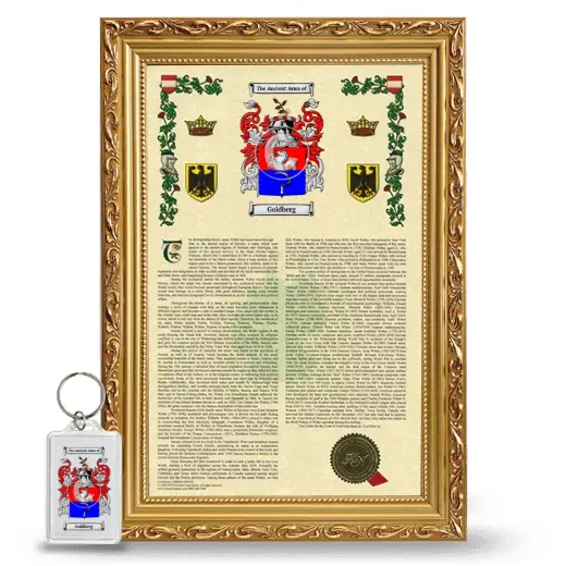 Goldberg Framed Armorial History and Keychain - Gold