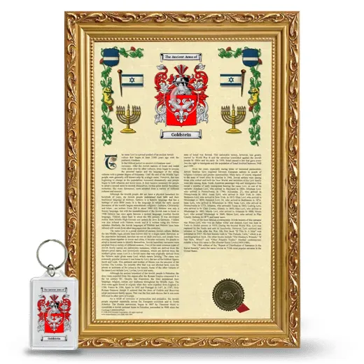 Goldstein Framed Armorial History and Keychain - Gold