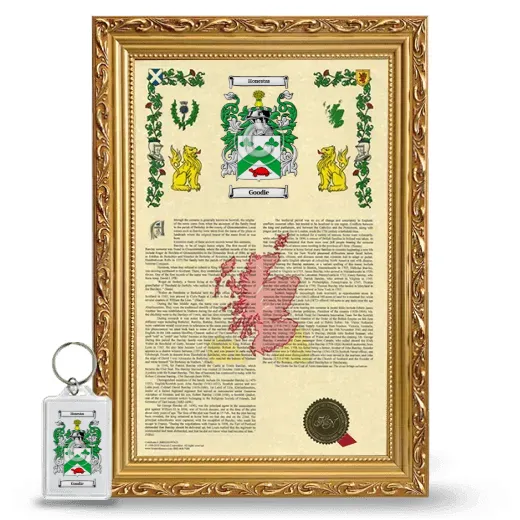 Goodie Framed Armorial History and Keychain - Gold