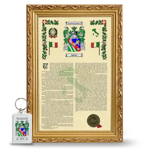 Goretti Framed Armorial History and Keychain - Gold