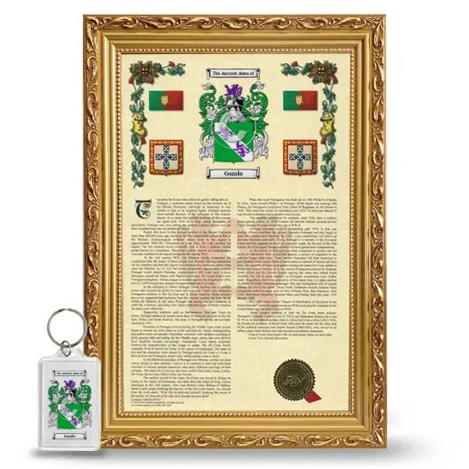 Gozalo Framed Armorial History and Keychain - Gold