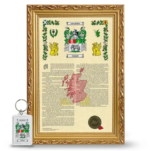 Ground Framed Armorial History and Keychain - Gold