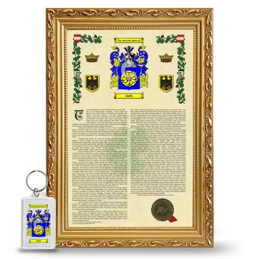 Guth Framed Armorial History and Keychain - Gold