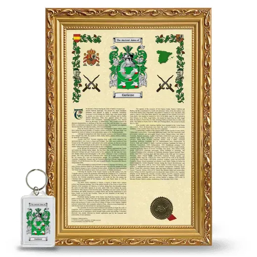 Gutierre Framed Armorial History and Keychain - Gold