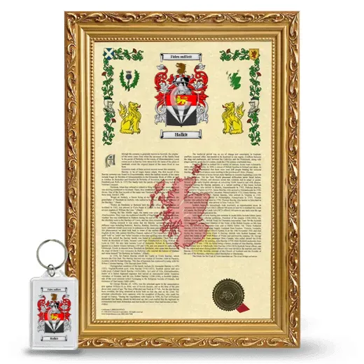 Halkit Framed Armorial History and Keychain - Gold