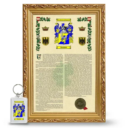 Hammor Framed Armorial History and Keychain - Gold