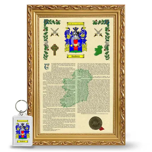 Hanberry Framed Armorial History and Keychain - Gold