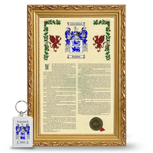 Hanmore Framed Armorial History and Keychain - Gold