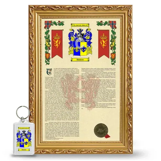 Hanson Framed Armorial History and Keychain - Gold