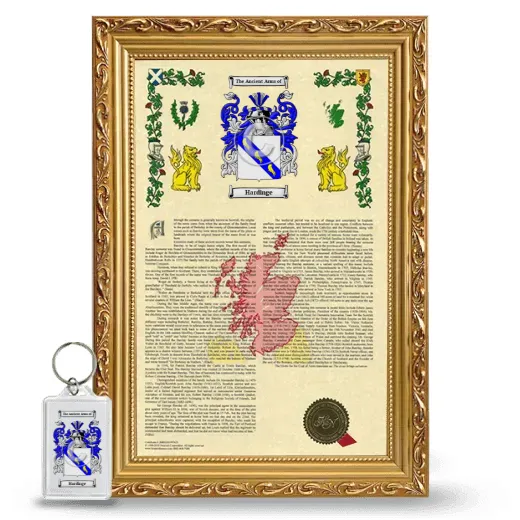 Hardinge Framed Armorial History and Keychain - Gold