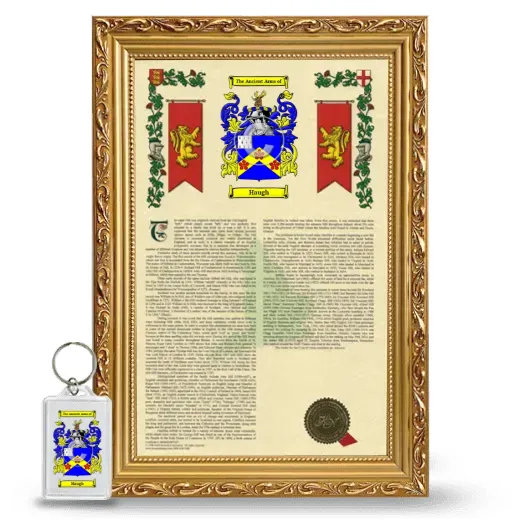 Haugh Framed Armorial History and Keychain - Gold