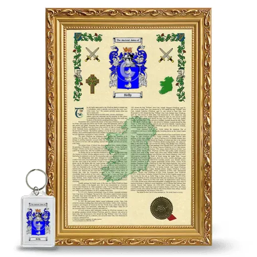 Helly Framed Armorial History and Keychain - Gold