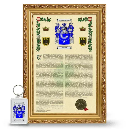 Hendel Framed Armorial History and Keychain - Gold