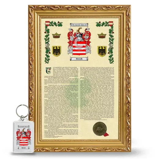 Hersch Framed Armorial History and Keychain - Gold