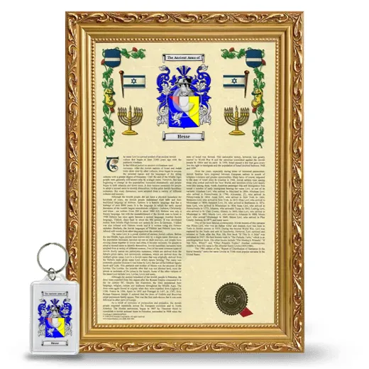 Hesse Framed Armorial History and Keychain - Gold