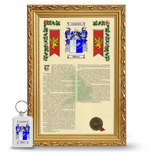 Hikman Framed Armorial History and Keychain - Gold