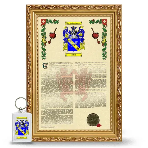 Hoben Framed Armorial History and Keychain - Gold