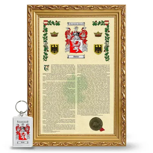 Hoene Framed Armorial History and Keychain - Gold