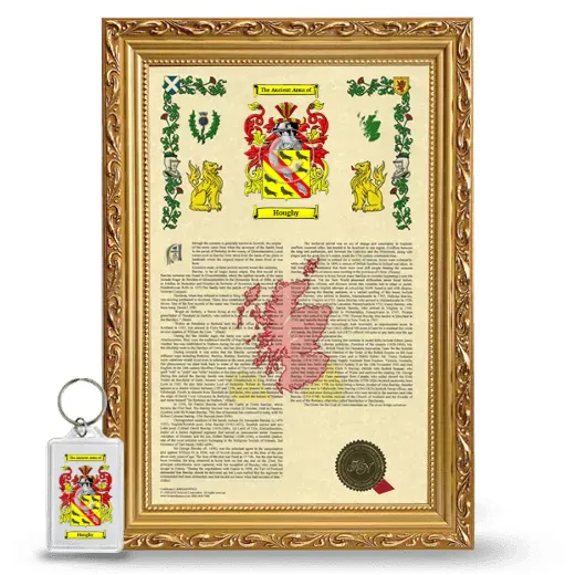 Houghy Framed Armorial History and Keychain - Gold
