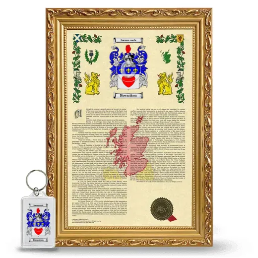 Howardson Framed Armorial History and Keychain - Gold
