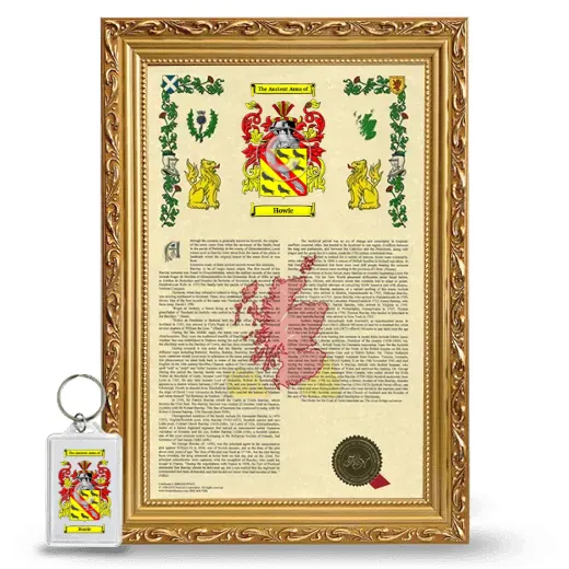 Howie Framed Armorial History and Keychain - Gold