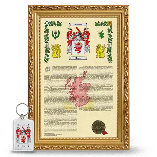 Hurry Framed Armorial History and Keychain - Gold