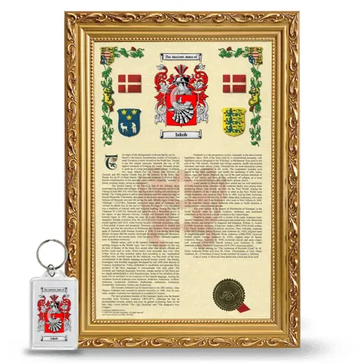 Jakob Framed Armorial History and Keychain - Gold