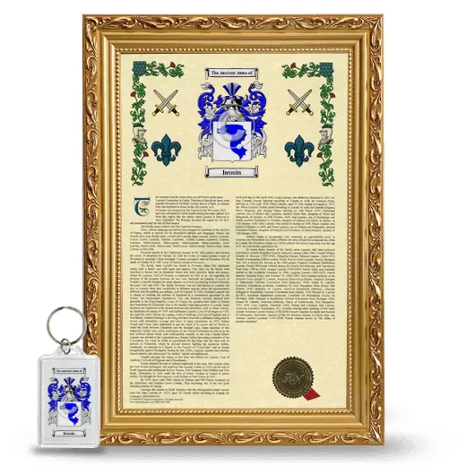 Jasmin Framed Armorial History and Keychain - Gold