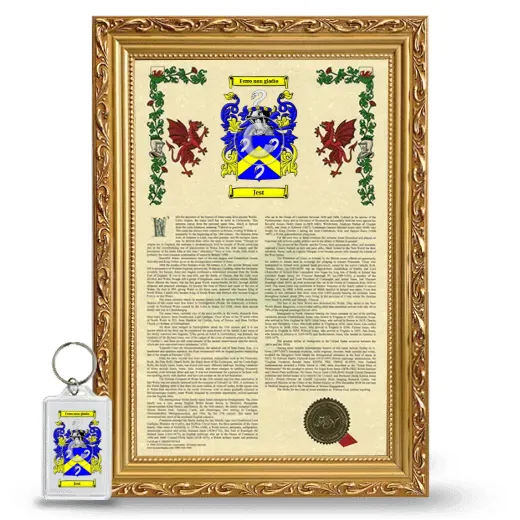 Jest Framed Armorial History and Keychain - Gold